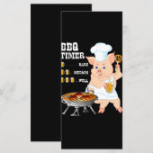 BBQ | BBQ Timer Pig Grill Barbecue Beer Lover Mann Menu (Voorkant / Achterkant)