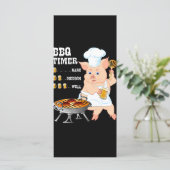 BBQ | BBQ Timer Pig Grill Barbecue Beer Lover Mann Menu (Staand voorkant)