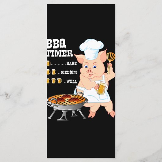BBQ | BBQ Timer Pig Grill Barbecue Beer Lover Mann Menu (Voorkant)