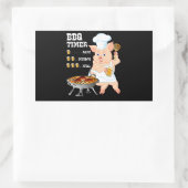 BBQ | BBQ Timer Pig Grill Barbecue Beer Lover Mann Rechthoekige Sticker (Tas)