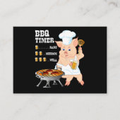 BBQ | BBQ Timer Pig Grill Barbecue Beer Lover Mann Visitekaartje (Voorkant)
