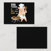 BBQ | BBQ Timer Pig Grill Barbecue Beer Lover Mann Visitekaartje (Voorkant / Achterkant)