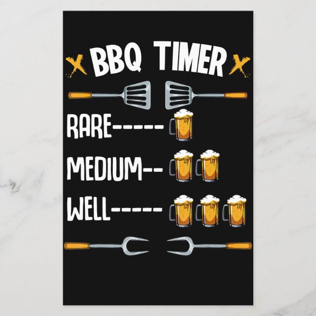 BBQ | BBQ Timer Rare Medium Well Beer Drinker (Voorkant)
