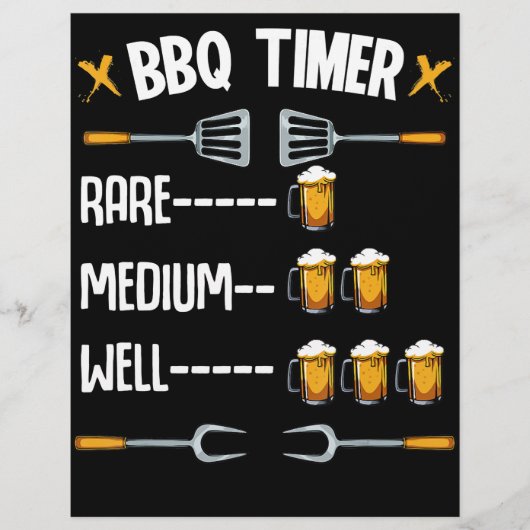 BBQ | BBQ Timer Rare Medium Well Beer Drinker Flyer (Voorkant)