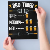 BBQ | BBQ Timer Rare Medium Well Beer Drinker Flyer (Hand)