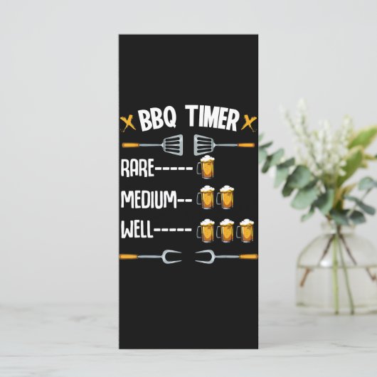 BBQ | BBQ Timer Rare Medium Well Beer Drinker Menu (Staand voorkant)