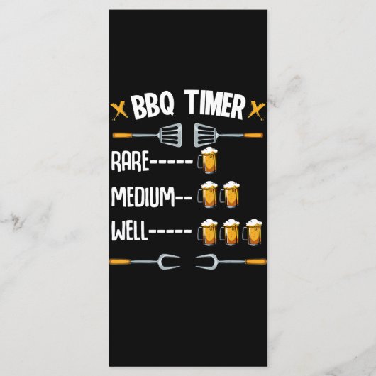 BBQ | BBQ Timer Rare Medium Well Beer Drinker Menu (Voorkant)