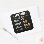BBQ | BBQ Timer Rare Medium Well Beer Drinker Vierkante Sticker (Envelop)