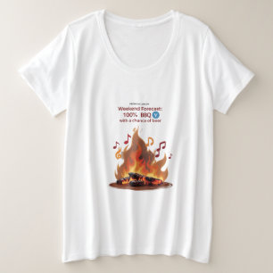 BBQ Beats & Sizzles Plus Size Weekendprognose Grote Maat T-shirt