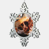 BBQ Beef Brisket Sandwich Tin Sneeuwvlok Ornament (Rechts)