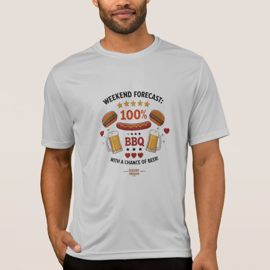 BBQ & Beer Athletic T-shirt | weekendgrill (Voorkant)