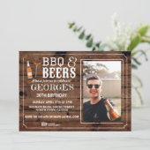 BBQ & Beer Birthday Party Fotokasten Uitnodigen Kaart (Staand voorkant)