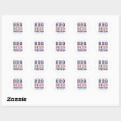 Bbq Beer Freedom 1 Ronde Sticker (Vel)
