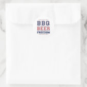 Bbq Beer Freedom 1 Ronde Sticker (Tas)