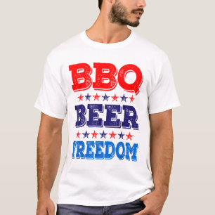 BBQ Beer Freedom America USA Partij 4 juli Sum T-shirt