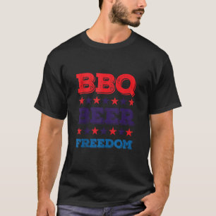 BBQ Beer Freedom America USA Partij 4 juli Tan T-shirt