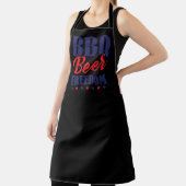 BBQ Beer Freedom Large Black Apron Schort (Insitu)