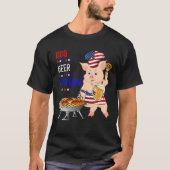 Bbq Beer Freedom Pig American Flag Apron Grill T-shirt (Voorkant)