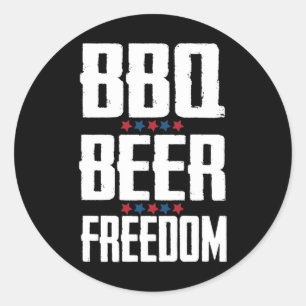 BBQ Beer Freedom Sticker