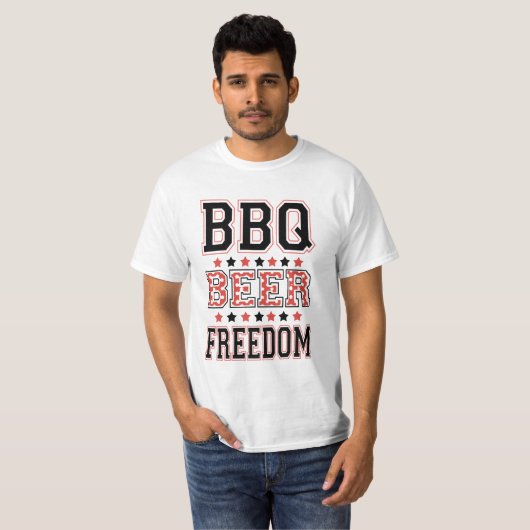 BBQ BEER FREEDOM T-SHIRT (Voorkant volledig)