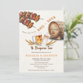 BBQ & Beer Luiers Casual Koppels Baby shower Kaart (Staand voorkant)