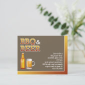 BBQ & Beer Party Flat Uitnodiging (Staand voorkant)