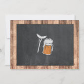 BBQ & BEERS Birthday Chalk Wood Uitnodiging (Achterkant)