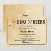 BBQ & BEERS Birthday Party Any Age Beer nodigt uit Kaart (Voorkant / Achterkant)
