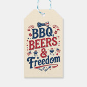 BBQ, Beers & Freedom – Retro 4th of July Vibes Cadeaulabel (Achterkant)