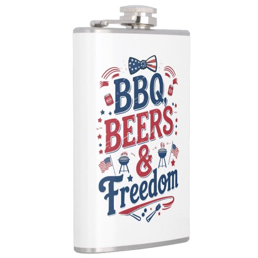 BBQ, Beers & Freedom – Retro 4th of July Vibes Heupfles (Rechts)