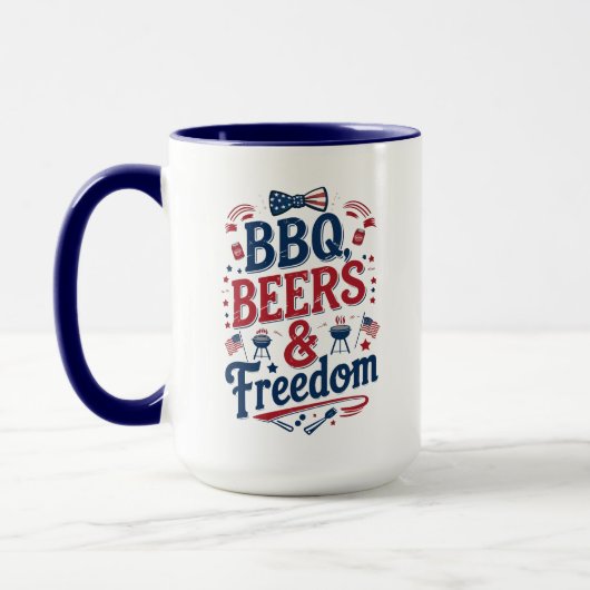 BBQ, Beers & Freedom – Retro 4th of July Vibes Mok (Links)