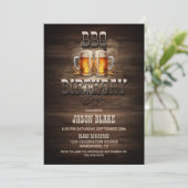 BBQ Beers Hout Verjaardagsfeest Kaart (Staand voorkant)