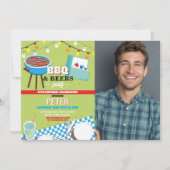BBQ Beers Verjaardagsfeest Tuin Yard Foto Kaart (Voorkant)