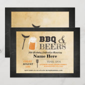 BBQ & BIER Verjaardag Krijt 30e 40e Eventuele Leef Kaart (Voorkant / Achterkant)