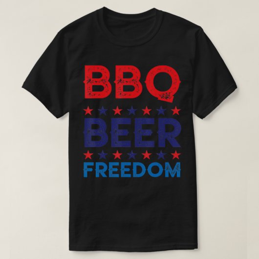 BBQ Bier Vrijheid Grappig Amerika USA Party 4th of T-shirt (Design voorkant)