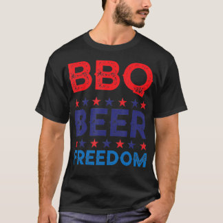 BBQ Bier Vrijheid Grappig Amerika USA Party 4th of T-shirt