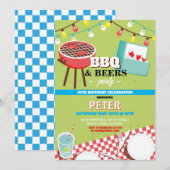 BBQ Bieren Verjaardagsfeest Tuin  Kaart (Voorkant / Achterkant)