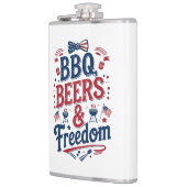 BBQ, Bieren & Vrijheid – Retro 4 juli-sfeer Heupfles (Links)