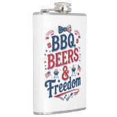 BBQ, Bieren & Vrijheid – Retro 4 juli-sfeer Heupfles (Rechts)