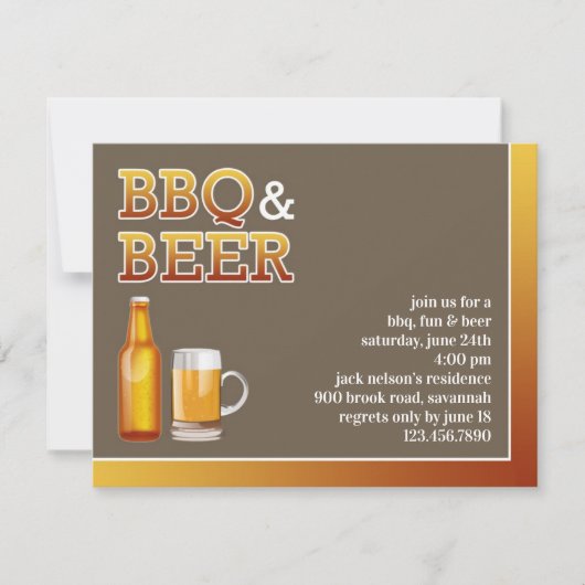 BBQ & Bierfeest Uitnodigingskaart Kaart (Voorkant)