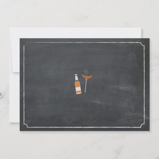BBQ & Biers Verjaardagsfeest Foto Krijt Uitnodigin Kaart (Achterkant)