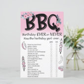 BBQ Birthday altijd of nooit game (Staand voorkant)