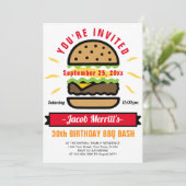 BBQ Birthday Bash Alle leeftijdsuitnodiging Kaart (Staand voorkant)