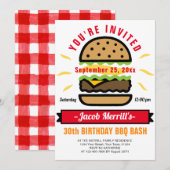 BBQ Birthday Bash Alle leeftijdsuitnodiging Kaart (Voorkant / Achterkant)