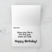 BBQ Birthday Card - Beer en BBQ -  Kaart (Binnen)