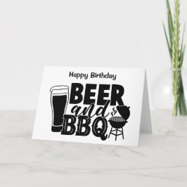 BBQ Birthday Card - Beer en BBQ -  Kaart