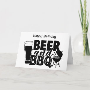 BBQ Birthday Card - Beer en BBQ -  Kaart