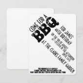 BBQ Birthday INVITATIE Kaart (Voorkant / Achterkant)