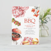 BBQ Birthday Invitation Kaart (Staand voorkant)