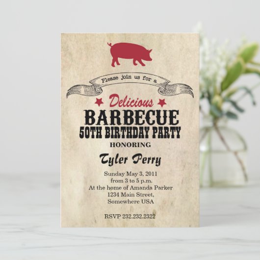 BBQ Birthday Kaart (Staand voorkant)